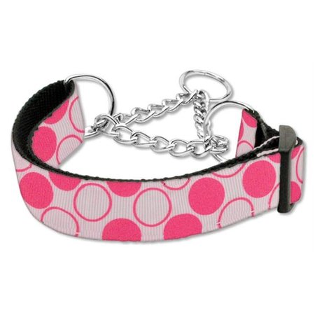 UNCONDITIONAL LOVE Diagonal Dots Nylon Collar Martingale Light Pink Medium UN847451